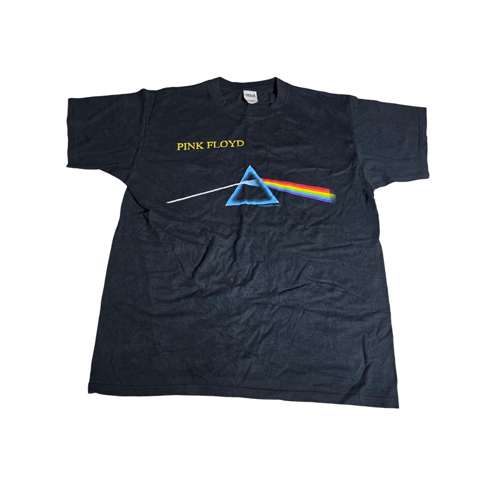 Vintage 1998 Pink Floyd Dark Side of the Moon Shirt Anvil Mens Large Black Tee‎